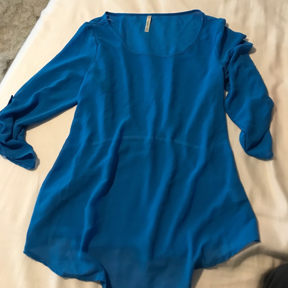 Blue flowy shirt